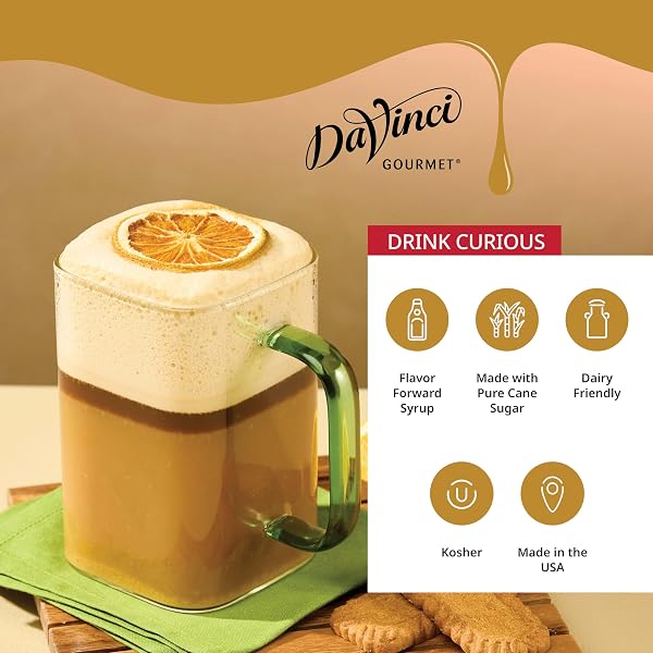 DAVINCI GOURMET COOKIE BUTTER SYRUP, MADE WITH PURE CANE SUGAR, DAIRY FRIENDLY, 25.4 FLUID OUNCES (PACK OF 1)