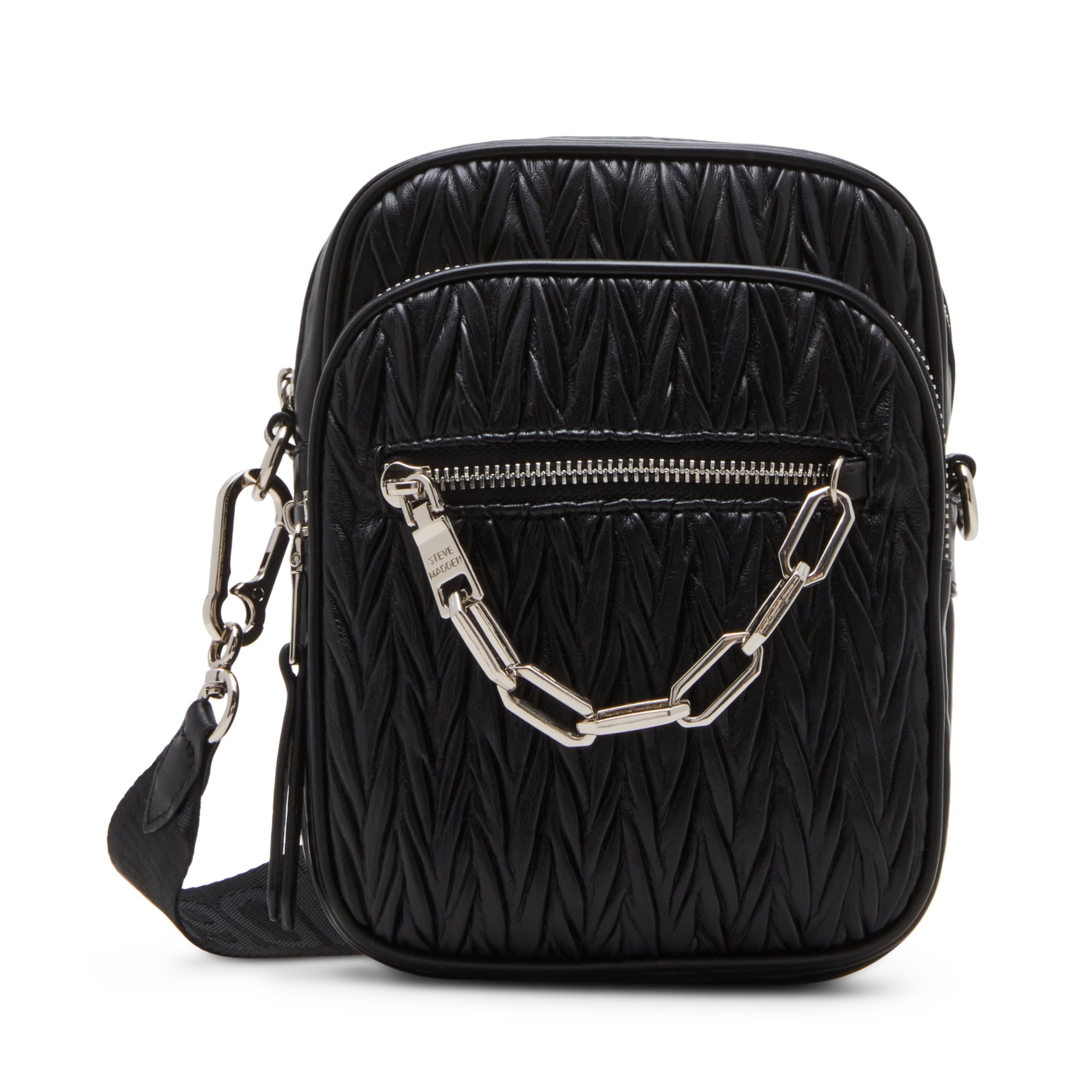 Steve Madden Damien Matelasse Crossbody, Black
