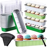 Blushtier 540 Pcs St. Patrick's Day Mini Loaf Pans with Lids and Spoons 6.8 oz Rectangular Aluminum Foil Baking Pans Mini Cake Tins for Bread Desserts
