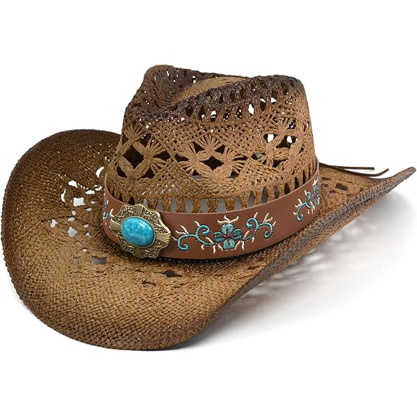8699 Faux Raffia Straw Western Cowboy Cowgirl Hat For Women Or Ladies- Cute Amazon.com: LIDHAY Men & Women main image 4