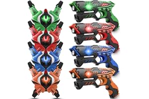 Stlloys Laser Tag, Laser Tag Guns Set of 4 with Vests, Upgraded Infrared Lazer Tag Game, Laser Tag Set 4 Player for Kids Adults, Toys for Kids Ages 6 7 8 9 10 11 12+ Year Old Boy