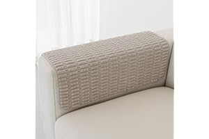 Foxdecor Couch Arm Covers Sofa Arm Covers, Arm Chair Covers Set of 2, Non-Slip Chair Arm Covers, Arm Rest Cover for Sofa, Armchair Slipcovers Couch Protector (Brown 20x20 inch)