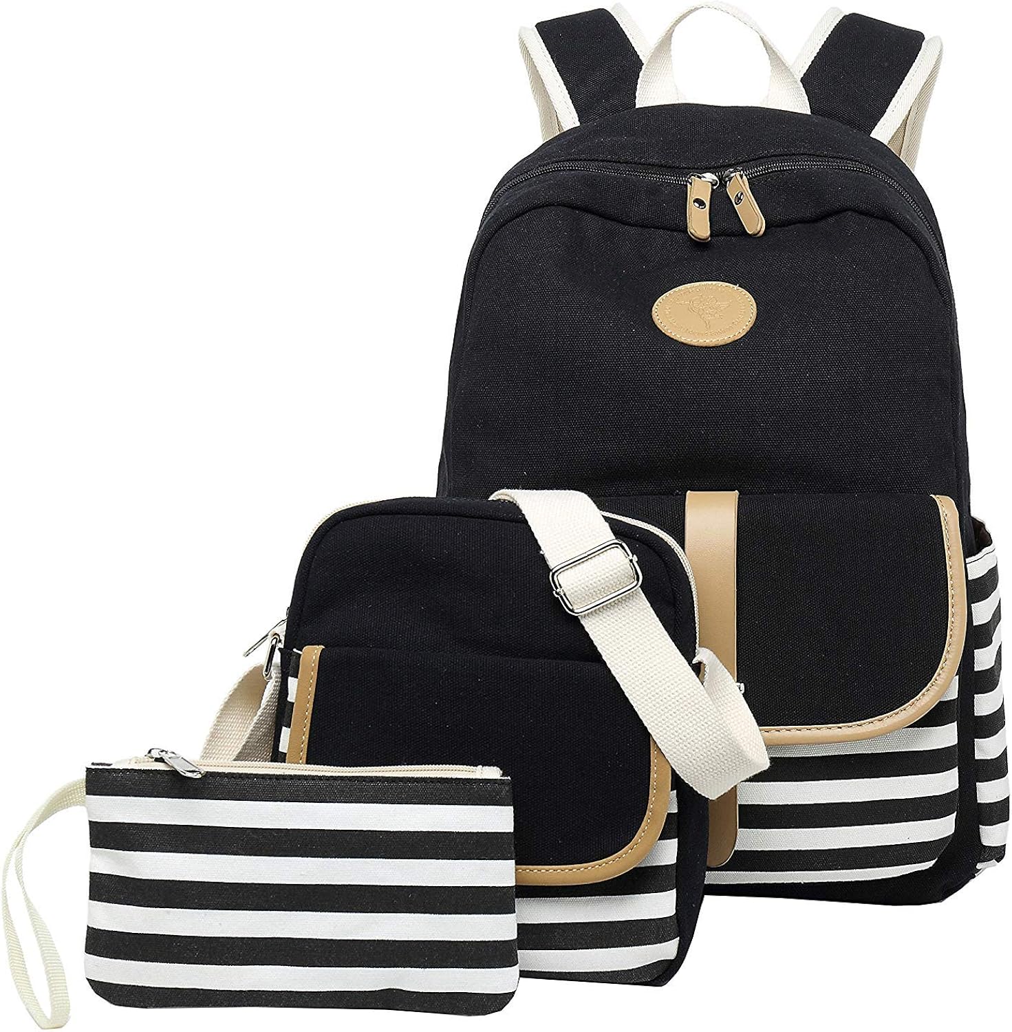 canvas backpack with water bottle pocket