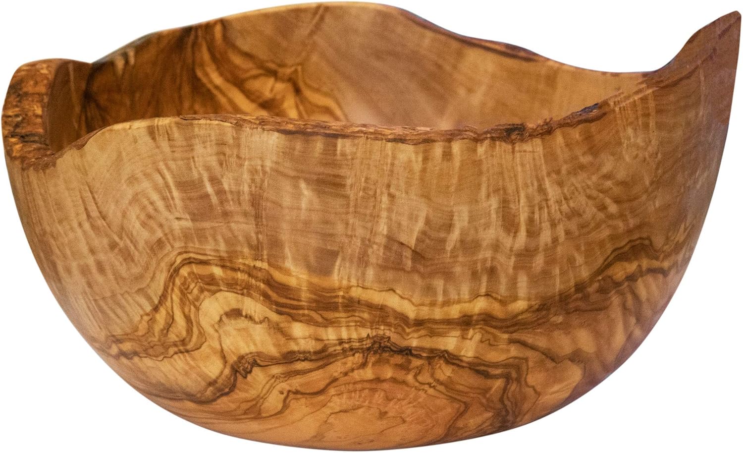 Tramanto Olive Wood Fruit Bowl Centerpiece, 12 Inch Exceptionally Rare Luxury Art Piece
