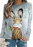 YMING Women's Round Neck Easter Day Shirt Long