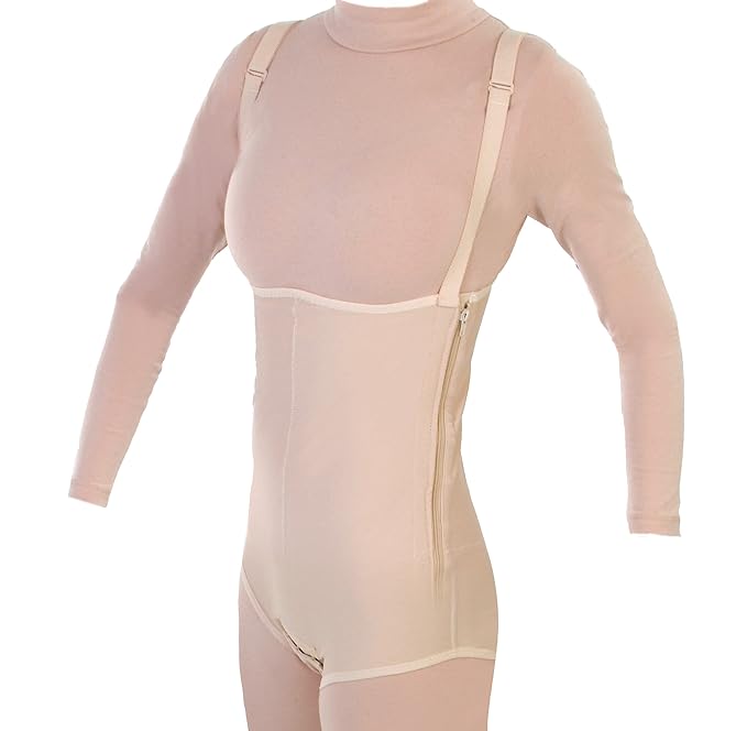 Post Op Tummy Tuck Abdominal Girdle Compression Garment w/Suspenders