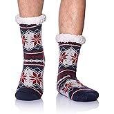DoSmart Men's Winter Thermal Fleece Lining Knit Slipper Socks Soft Warm Cozy Fuzzy Fluffy Christmas Non Slip Socks