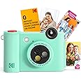 KODAK Smile+ 2-in-1 Digital Instant Print Camera & Wireless Bluetooth Photo Printer - 10MP, Special-Effect Rotating Lens, Zink 2x3” Sticky-Back Photos, Print via Fun App from Smart Devices - Green
