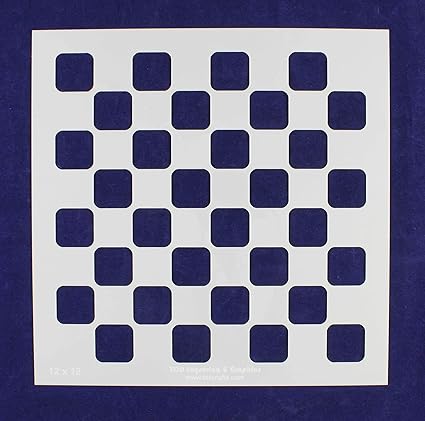 Amazon Com Chess Checkerboard Stencil 14 Mil 12 Inch X 12