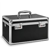 Black Medication Combination Lock Boxes with Code for Personal Items, Medicine Lockbox for Documents 14.76 x 7.6 x 9.1 Inches Colorful Large