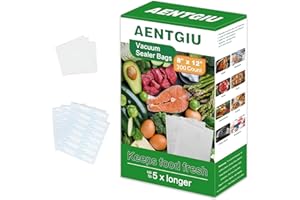 300 Count Vacuum Sealer Bags for Food Saver, 8x12 Inch Quart Size, BPA Free Precut Sous Vide Bags, Commercial Grade Vacuum Se