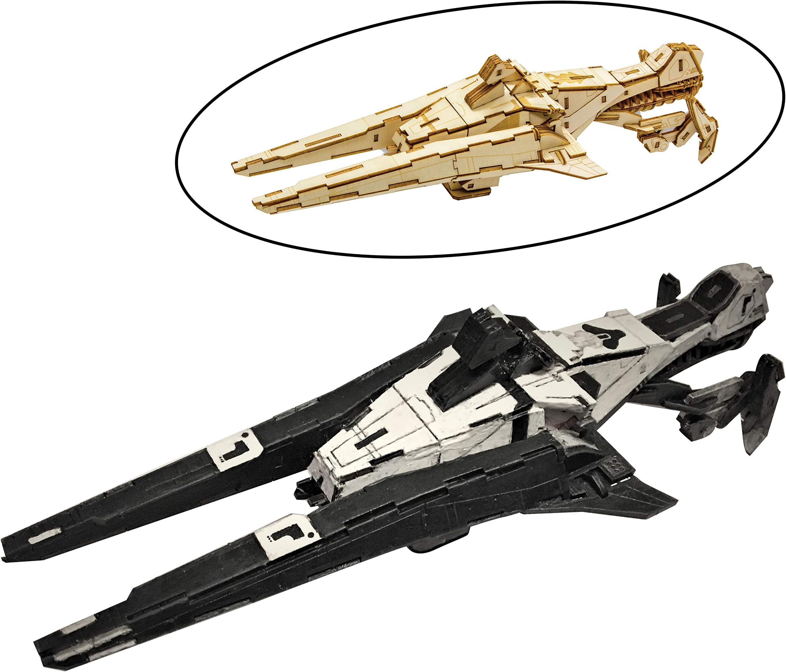 Destiny Sparrow 3D Wood Puzzle & Model Figure Kit (182 Pcs) - Build & Paint Your Own 3-D Game Toy - Holiday Educational Gift for Kids & Adults, No Glue Required, 17+