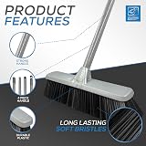 TDBS Soft Indoor Broom Grey 120cm with Multi Section Handle and Flagged Bristles view 6