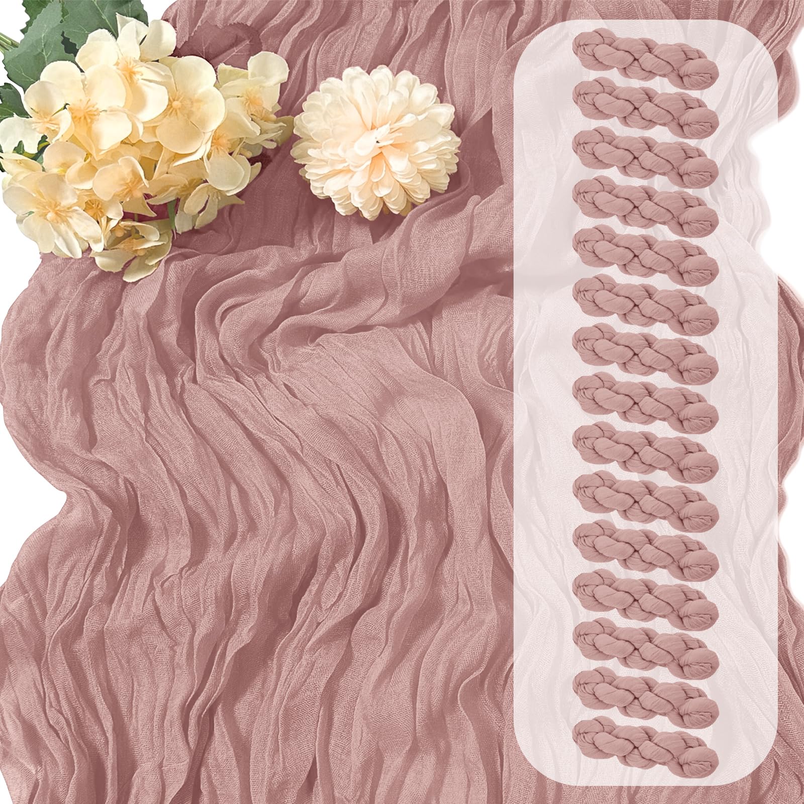 Photo 1 of *Missing Parts*
Yorcari Dusty Pink Cheesecloth Table Runner 17 x 108 inch Cheese Cloth Table Runners 9ft Pink Table Runner Rustic Romantic Sheer Gauze Runner for Wedding Party Baby Shower Table Decoration