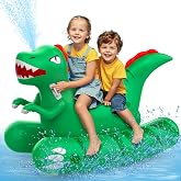 Inflatable Dinosaur Swimming Pool Float for Kids with Sprinkler for Yards, 2-in-1 Summer Water Toys 72" Large Pool Raft Outdoor Party Toys for Adults Kids