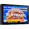 Acrtmatic Weatherproof Outdoor TV Cover with Lock, Hard and Durable, Clear Dust-Proof Television Enclosure for 80-85inch Screens for Outside, with Cooling Fans and TV Bracket Included