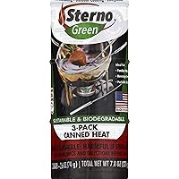 Sterno 20602 Entertainment Cooking Fuel, 3-Pack Canned Heat, 2.6 Ounce, Red