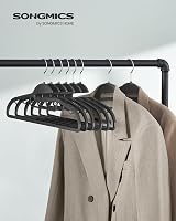 SONGMICS Plastic Hangers CRP041P01 0.5 cm Thick 41.5 cm Wide Pink/Dark Grey 20 view 2
