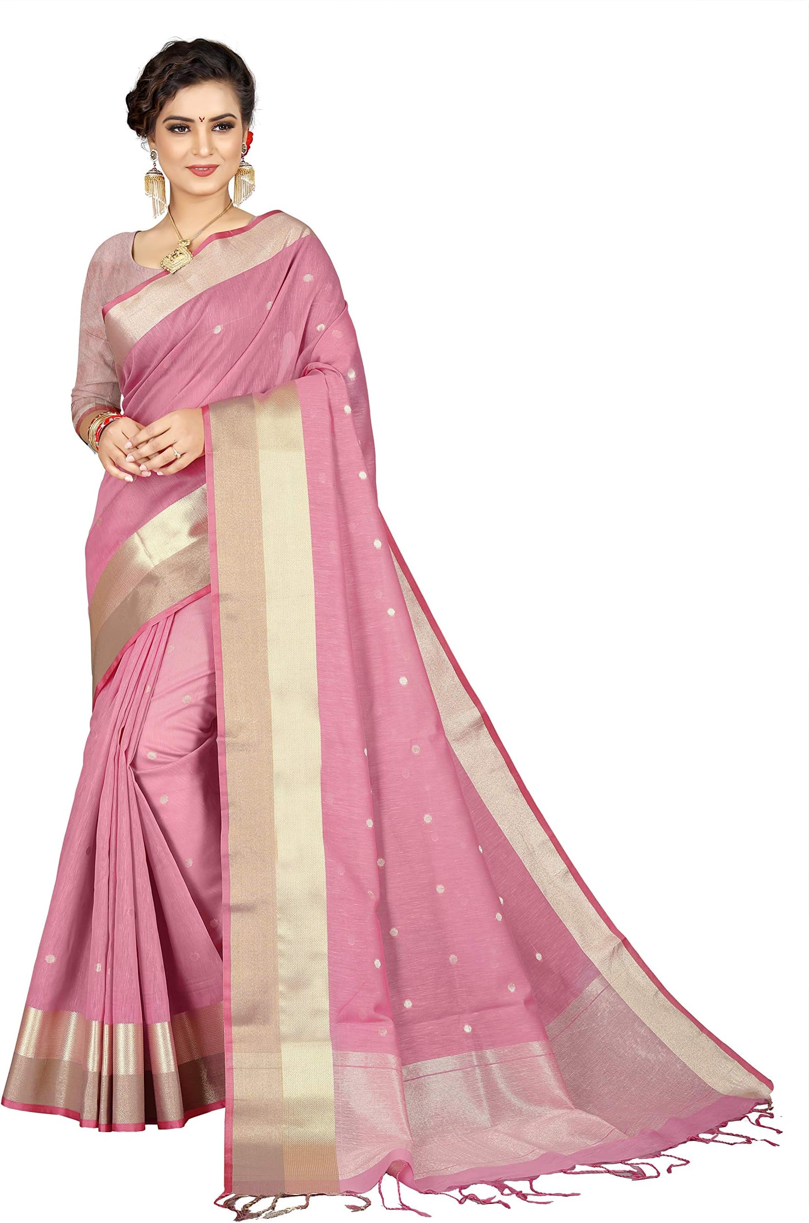 Fabattic Women's Silk Saree With Blouse Piece