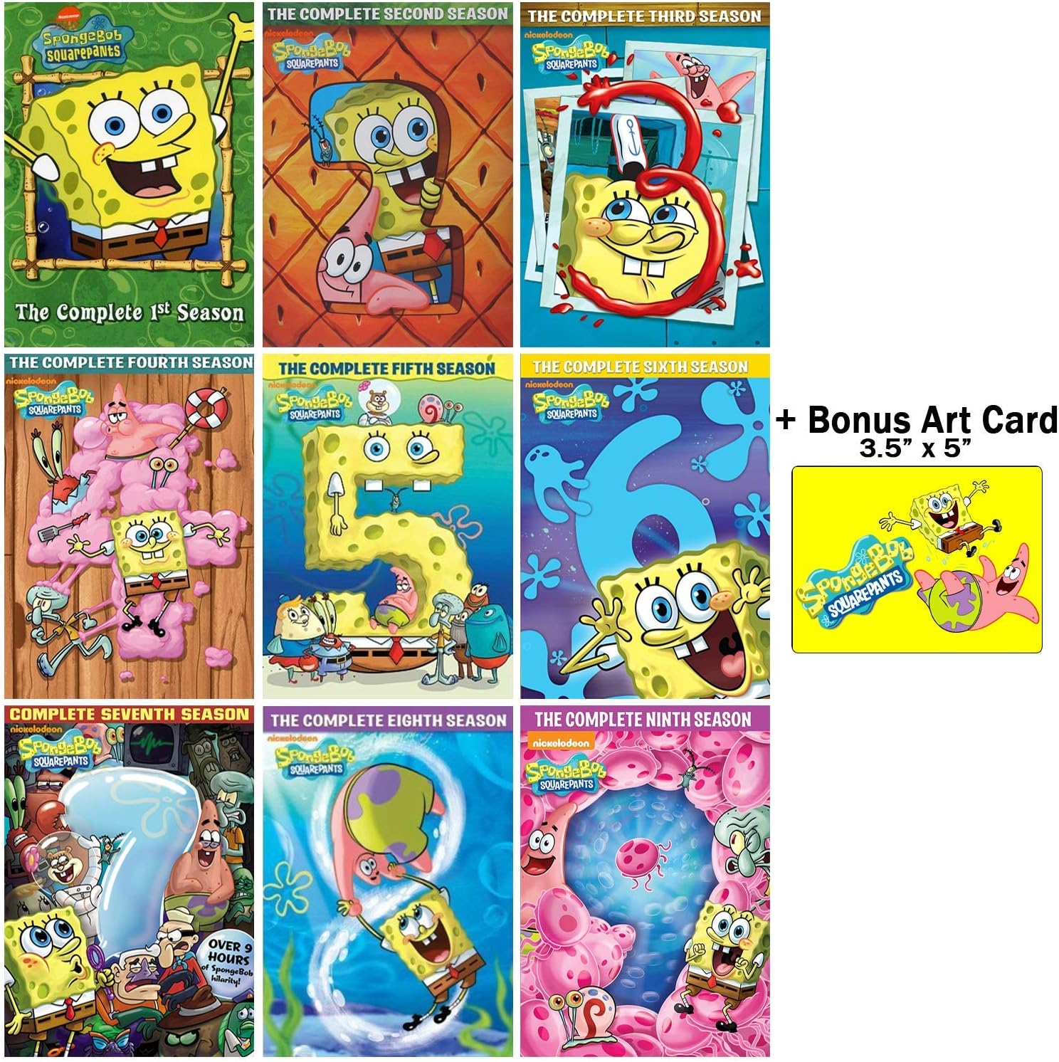 Spongebob Squarepants Complete Seasons 1 9 Dvd Collection Bonus Art Card Amazon Co Uk Dvd Blu Ray