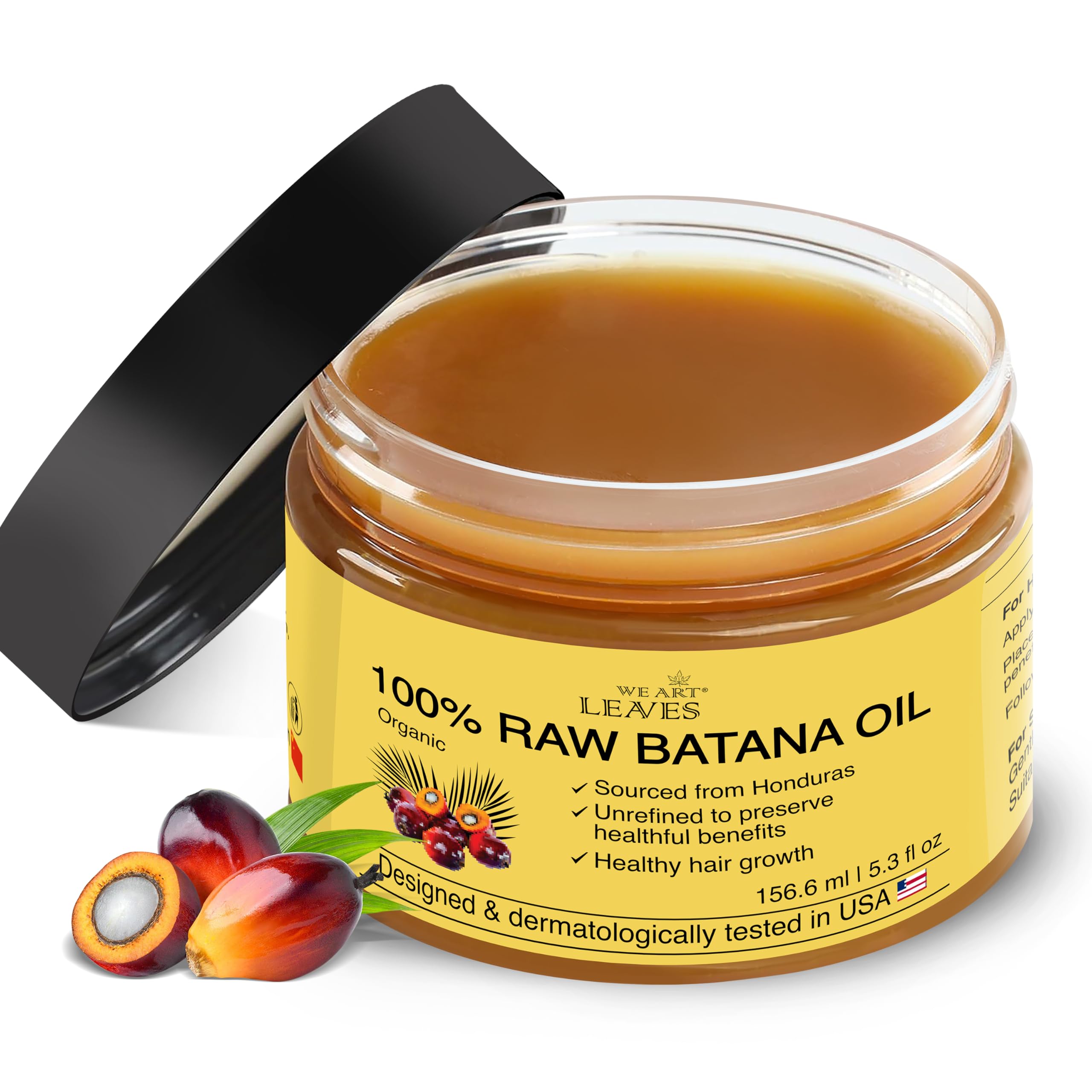 Raw Batana Oil for Hair Growth Dr Sebi - 156ml Organic Honduras Batana Oil - 100% Natural for Thicker, Stronger Hair for Men and Women