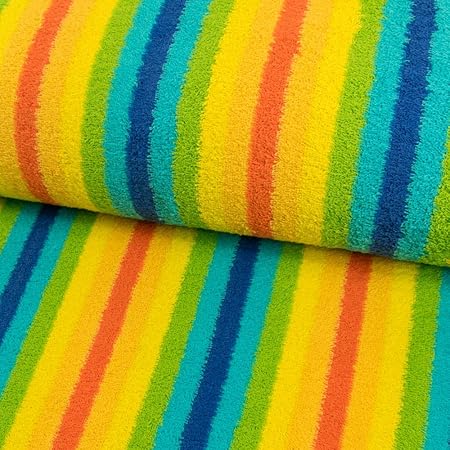 Stoffe Werning Frottee Bunte Streifen Frotteestoff Längsstreifen - Preis Gilt für 0,5 Meter -