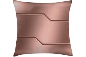 Ambesonne Industrial Throw Pillow Cushion Cover, Realistic Looking Steel Surface Digital Print Plate Image Technology Inspired Design, Decorative Square Accent Pillow Case, 16" X 16", Rose Gold