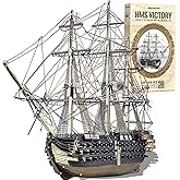 Piececool 3D Metal Puzzles for Adults, British Navy HMS Victory Battleship Model Kits, 3D Military Watercraft Model Building 