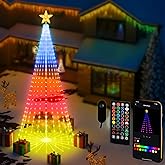 9FT Outdoor Christmas Tree Smart RGBW Christmas Tree with 460 LED Lights App and Remote Control, DIY Multi-Color Lightshow LED Christmas Cone Tree, Timer Music Sync, Christmas New Year Decoration