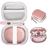 CaseSack Case for King Lucky Jewelry-Inspired Clip-On Earbuds with Butterfly Earrings, Clip-on Earbuds Jewelry Comfortable Open Ear Headphones (Rose Gold)