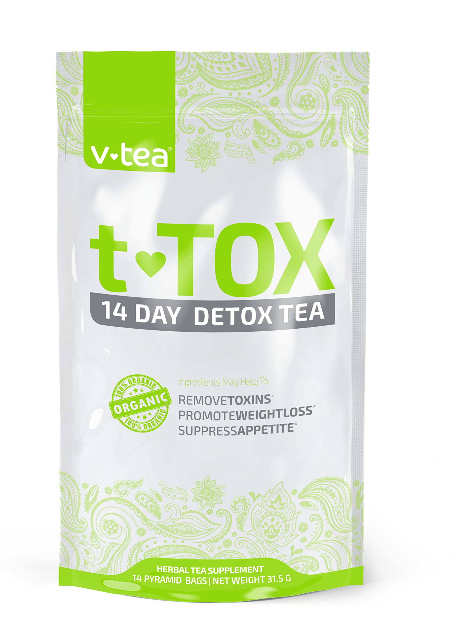 Amazoncom V Tea Teatox 14 Day Detox Tea Cleanse Boost Energy