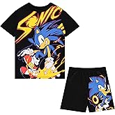 SEGA boys Sonic the Hedgehog Boys 4-20 Jumbo Print Tee & Mesh Short 2pc Set