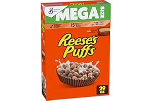 REESE'S PUFFS Chocolatey Peanut Butter Cereal, Kids Breakfast Cereal, Mega Size, 29 oz