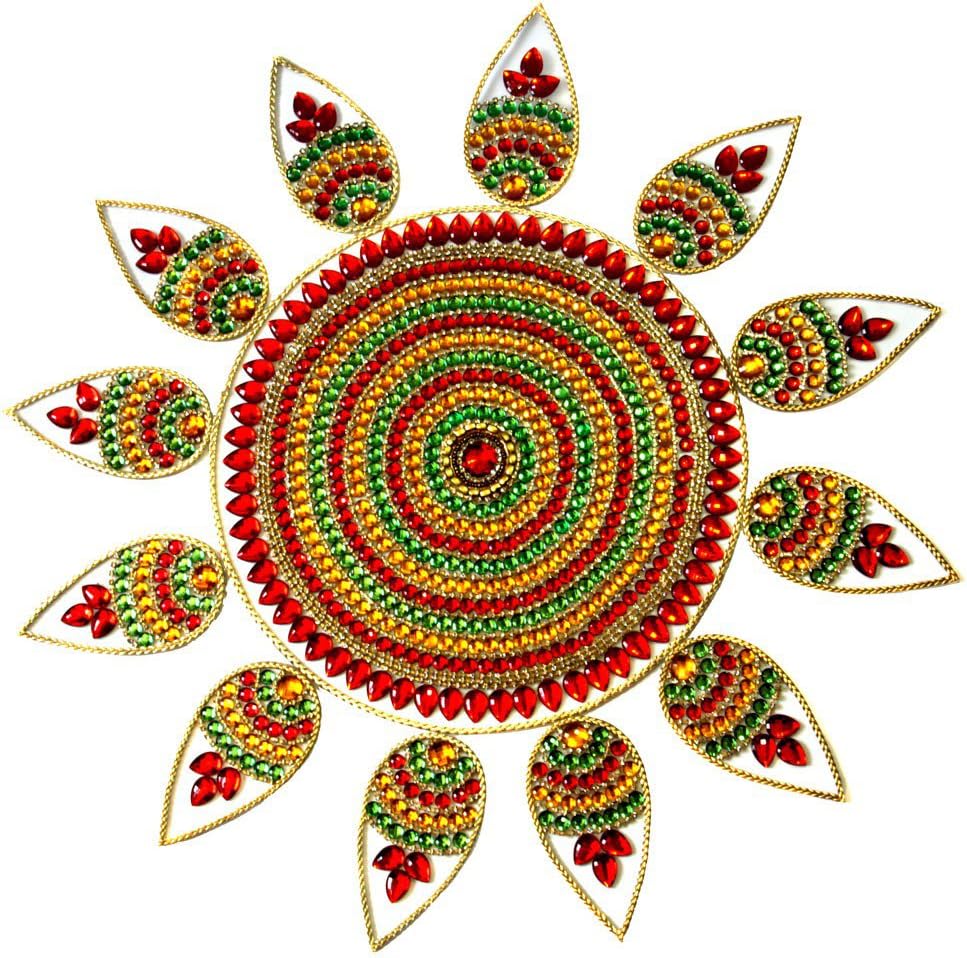 Kingcreation PVC Vinyl Diwali Rangoli Pattern Floor Sticker