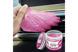 FiveJoy Car Cleaning Gel Universal Cleaning Putty for Car Interior, Reusable Auto Cleaning Slime Car Cleaning Supplies for Car Vent, Keyboard Cleaner Pink