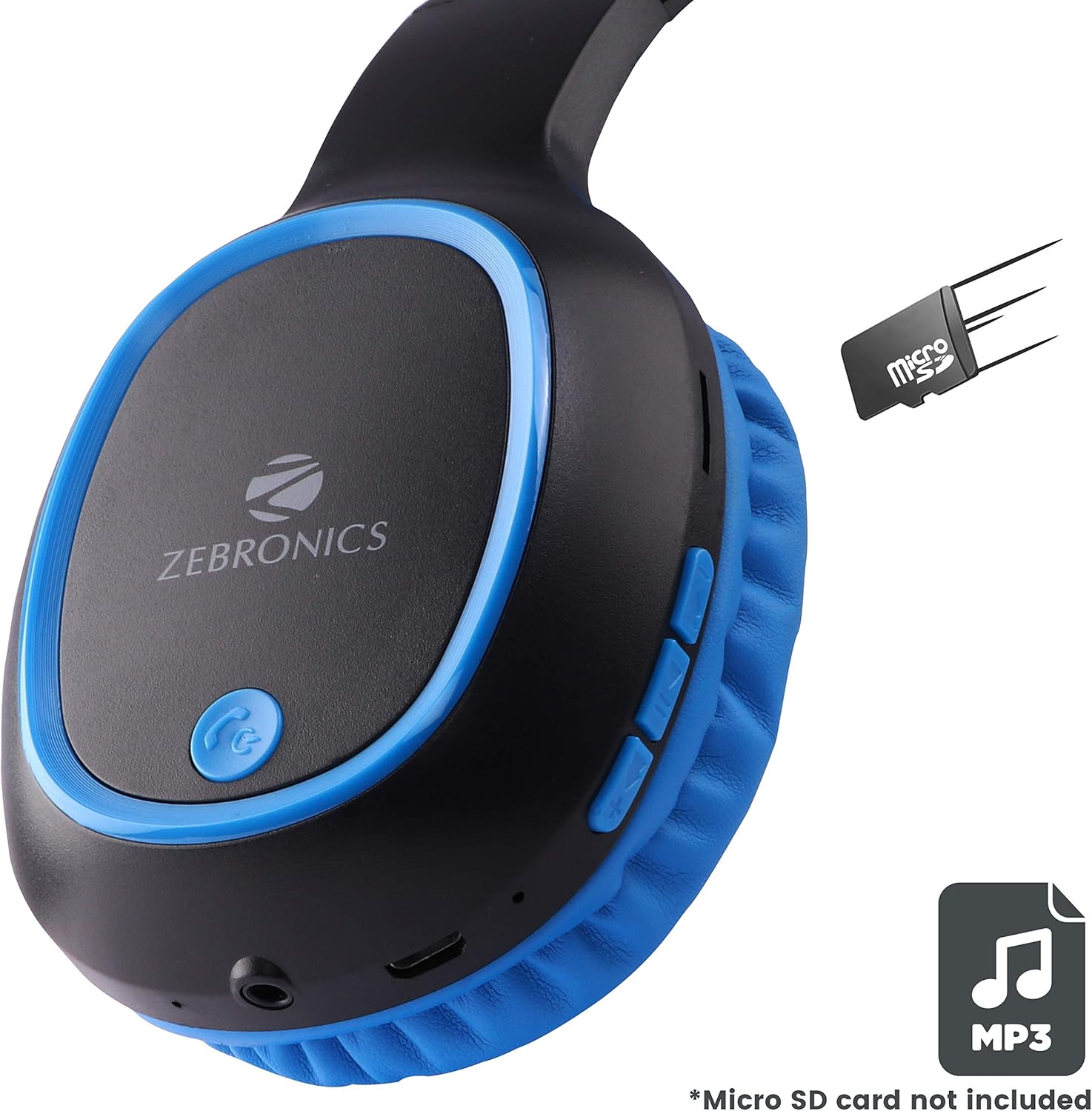 Zebronics ZebThunder Wireless BT Headphone Comes with 40mm Drivers, AUX Connectivity, Built in