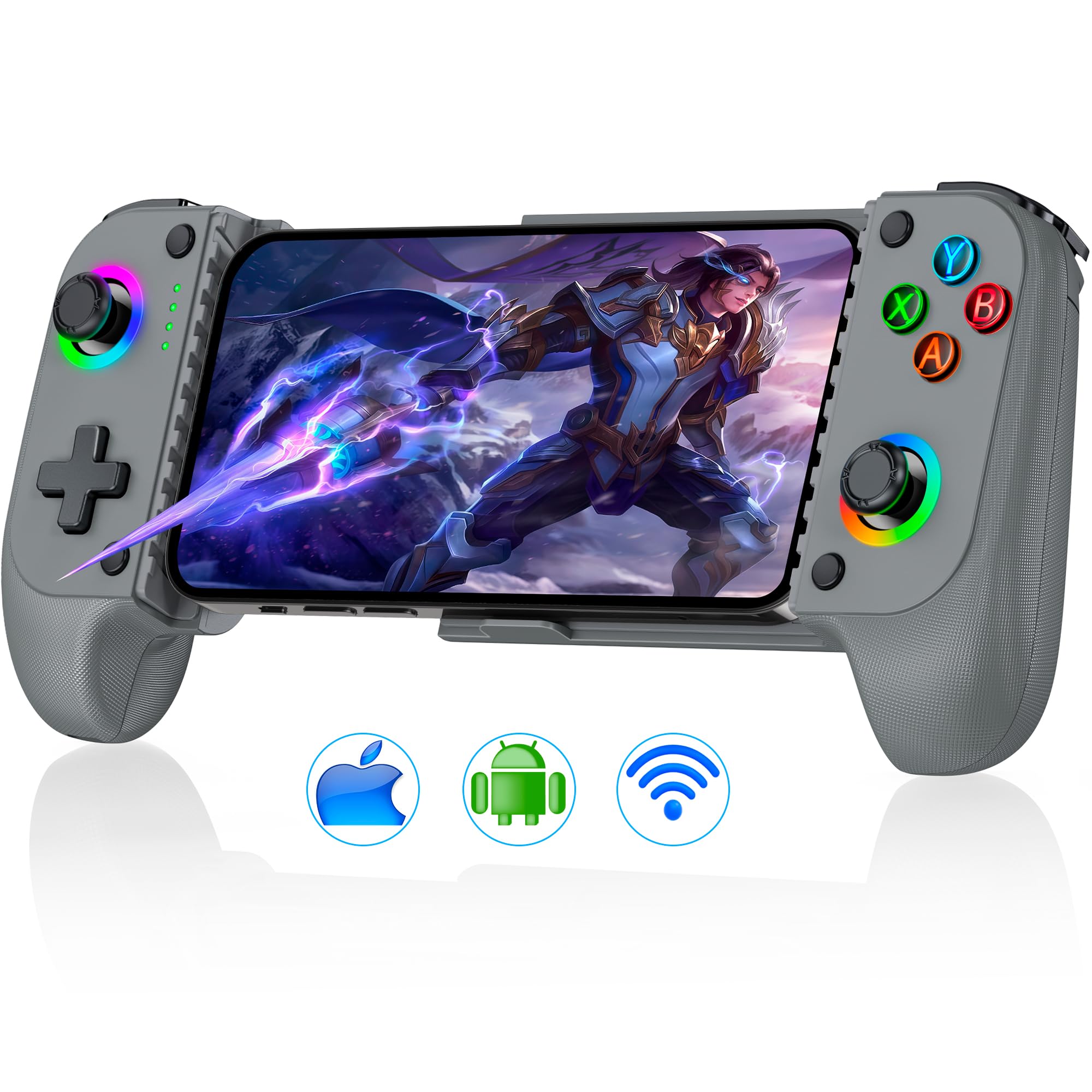 Photo 1 of Phone Game Controller for iPhone/Android with with Hall Joystick, Wireless Mobile Game Controller Support Xbox Cloud, Steam Link, Call of Duty, Roblox, Minecraft, Cloud iOS Android Controller