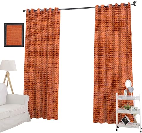 YUAZHOQI Burnt Orange Blackout Curtain Rough Texture Close-up Thick