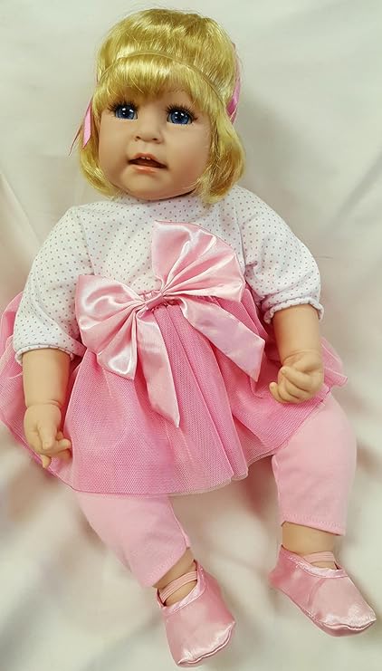 Adora Doll Handmade Withlove Blond Hair Blue Eyes Dressed In Pink With White Dress 995015