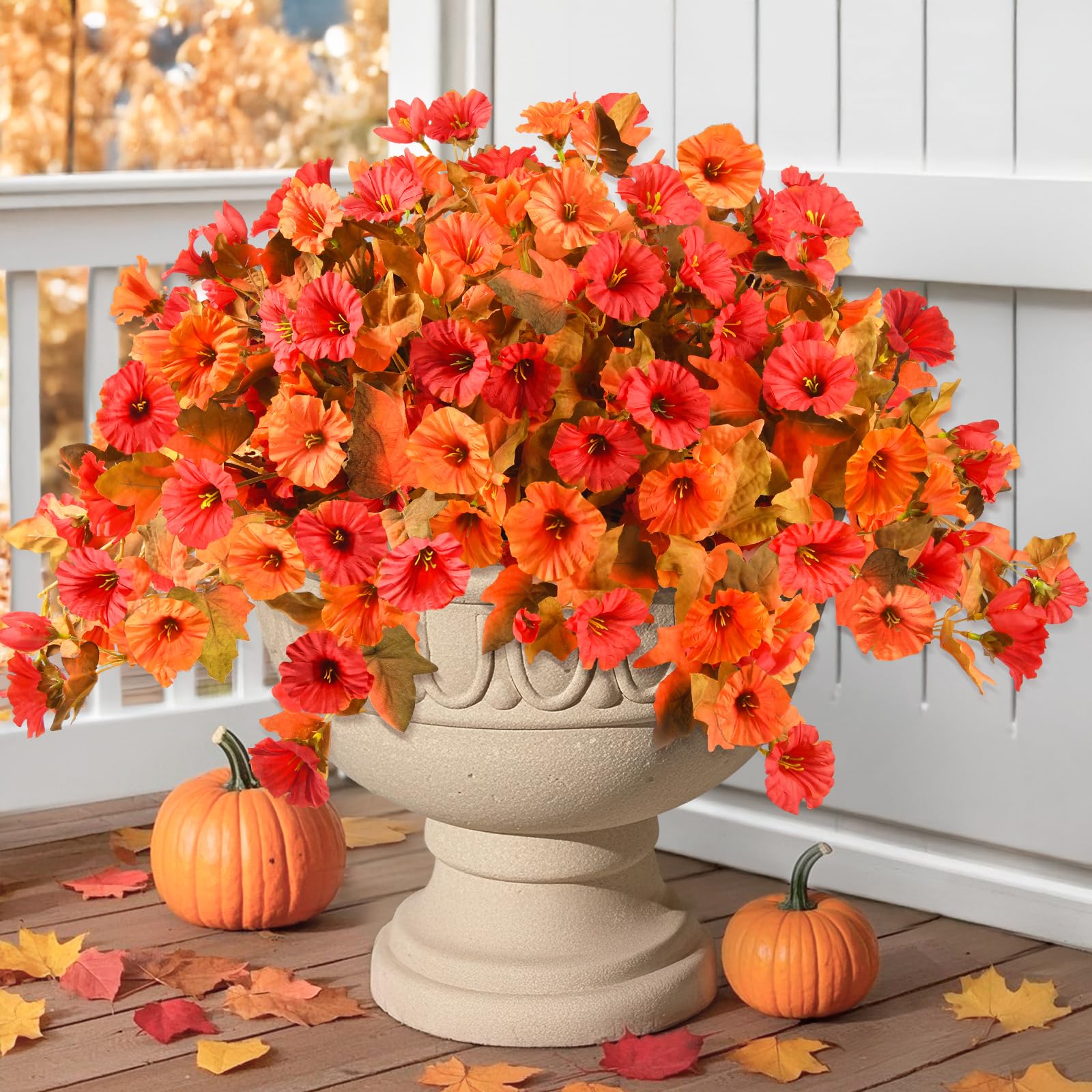 INQCMY Artificial Fall Flowers for Outdoors Realistic Fake Petunias ...