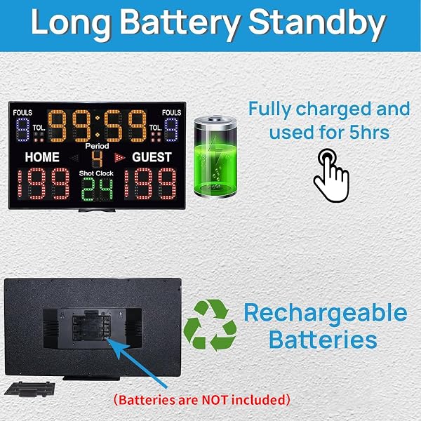 YZ LED BASKETBALL SCOREBOARD WITH SHOT CLOCK, DIGITAL SCOREBOARD WITH REMOTE, ELECTRONIC SCOREBOARD WITH TIMER CLOCK, DIGITAL SCORE KEEPER OUTDOOR (WITH STAND)