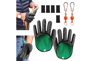 Aidmi 2Pcs Fishing Gloves with Magnet Release, Professional Catch Fish Gloves for Handling,Catching,Cleaning,Fisherman Fishing Accessories