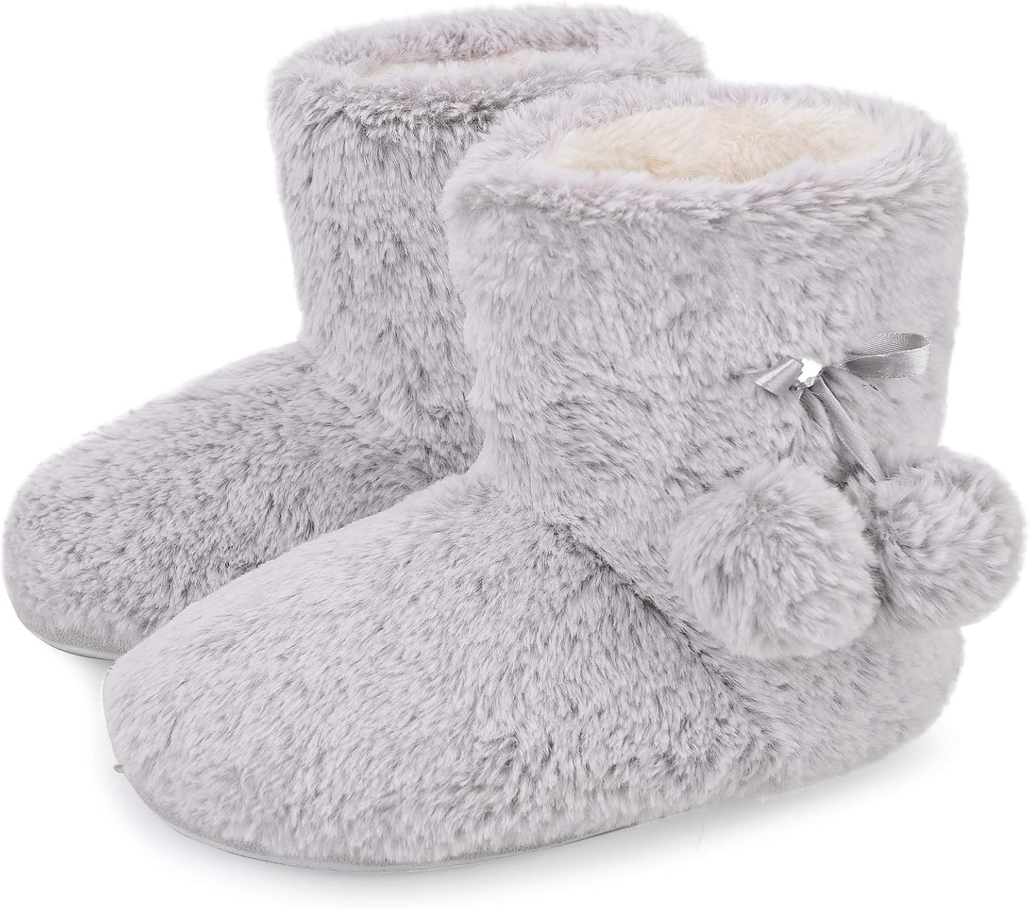 DL Women's Cute Bootie Slippers Fluffy 