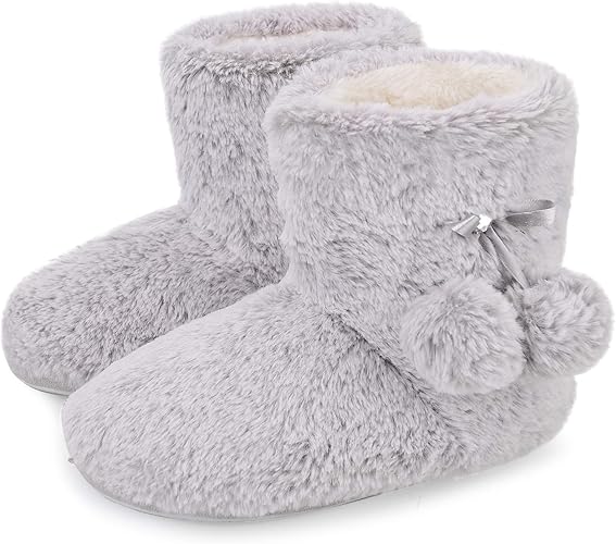 fluffy boot slippers womens