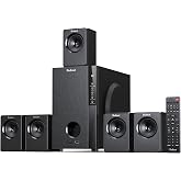 Bobtot Home Theater Systems with 5.25 inch Subwoofer, 600 Watts Peak | 5.1 Wired Satellite Surround Sound Speakers, Deep Bass Audio Stereo System with FM Radio Bluetooth AUX DVD USB SD Input