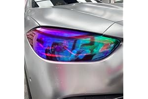 LZLRUN 12 by 48 inches Self Adhesive Auto Car Tint Chrome Chameleon Headlight Taillight Fog Light Vinyl Smoke Film Sheet Sticker Cover (Chameleon Pink)
