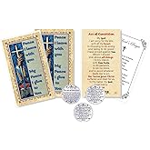 Act of Contrition Prayer Card Catholic- Act of Contrition Token, Lord's Prayer - Laminated Double Sided Act of Contrition Holy Card - Act of Contrition Cards, Catholic Pocket Tokens Set - 7 Items