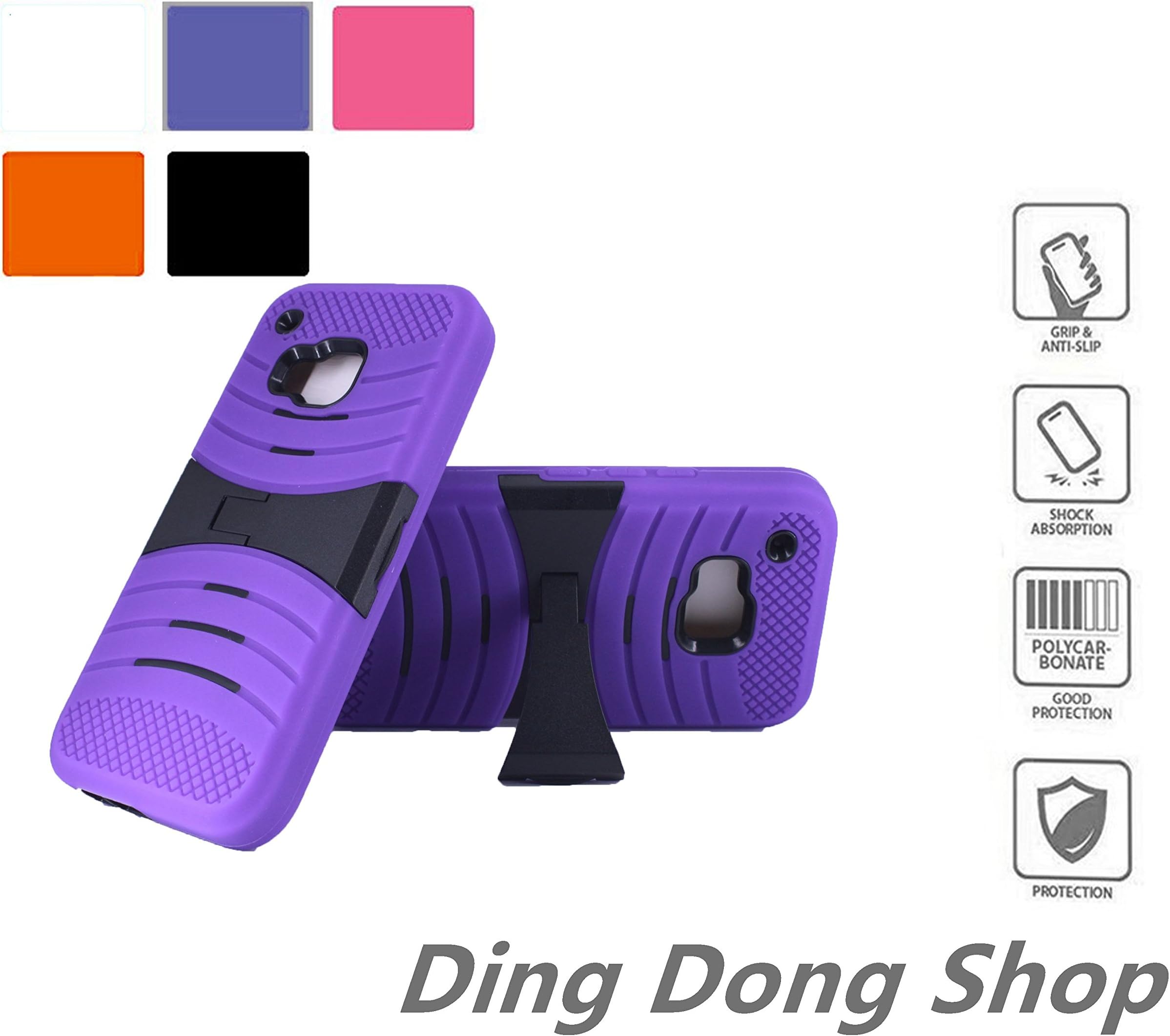 HTC M9 Case,[Anti-Scratch][Shockproof][Drop Resistant] Dual Layer Rubber handfeel EXTREME Protection Cover Heavy Duty Case With Stand For HTC M9 (Purple)