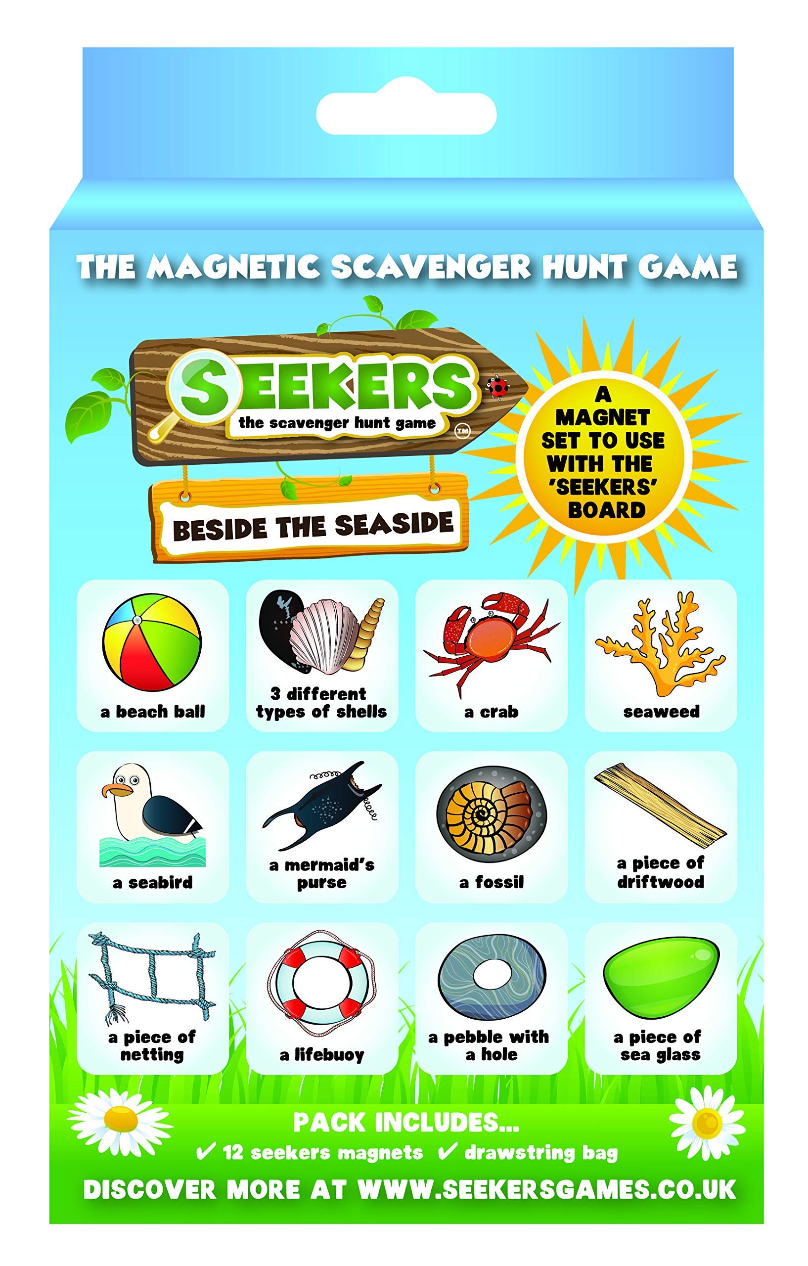 SEEKERS Scavenger Hunt Game Add-On Pack - Beside the Seaside. Fun For Children All Ages. Ideal For Camping, Travel, Holidays and Road Trips. Outdoor Games for Kids. Magnetic Board Sold Separately.