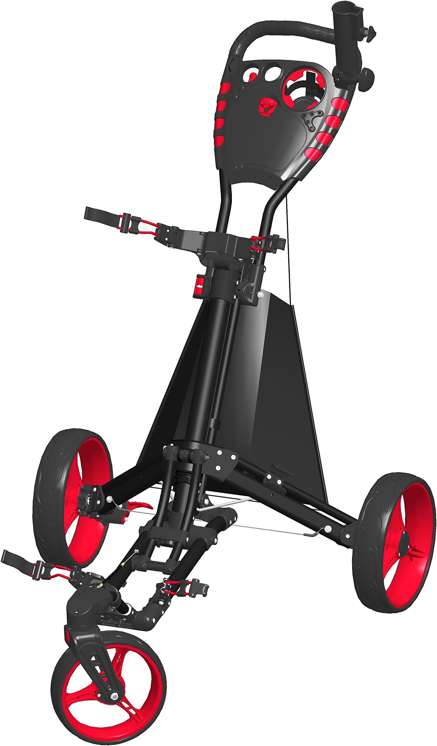 Easy Drive Golf Push Cart, Black/Red